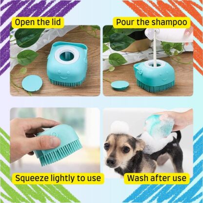 Pet Bath Combo [Shampoo Brush + Gloves] - Image 2