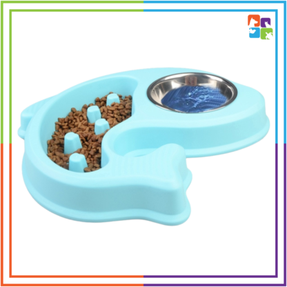 Fish-Shaped Slow Feeder Bowl