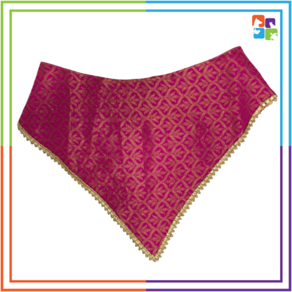 Pink Golden Patterned Bandana & Mirrored Bow COMBO - Image 2