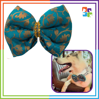 Blue Floral Bandana & Bow COMBO - Image 4