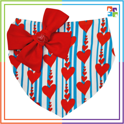 Valentine's Bandana With Blue Stripes
