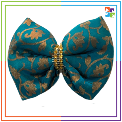 Blue Floral Bandana & Bow COMBO - Image 3