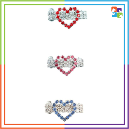 Heart Shaped Studded Hairclips