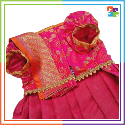 Pink Ethnic Pattu Saree - Image 2