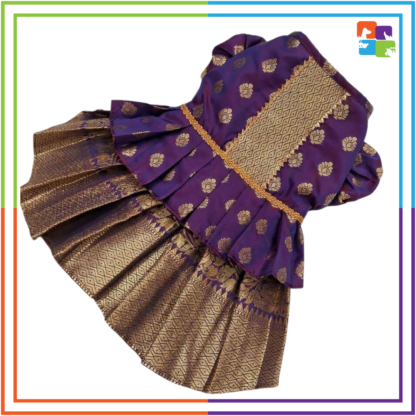 Purple Ethnic Pattu Dress