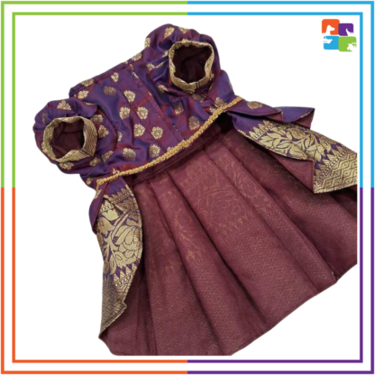 Purple Ethnic Pattu Dress - Image 2