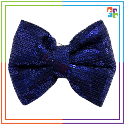 Blue Sequin Bow
