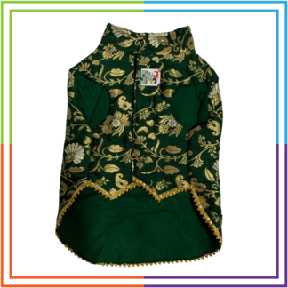 Dark Green Embroidery Sherwani