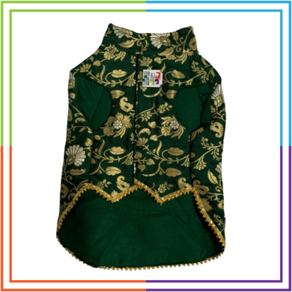 Dark Green Embroidery Sherwani